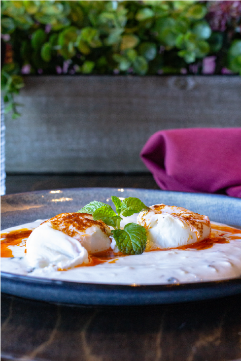 Greek eggs menu template showcasing breakfast egg dishes—great for restaurant menu design