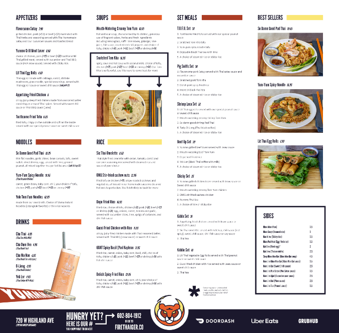 Menu Design | Matthew Spaulding | Graphic Designer | Phoenix